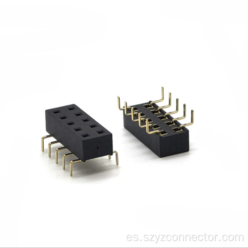 Entrada inferior de doble hilera de 2.54 mm de encabezado femenino